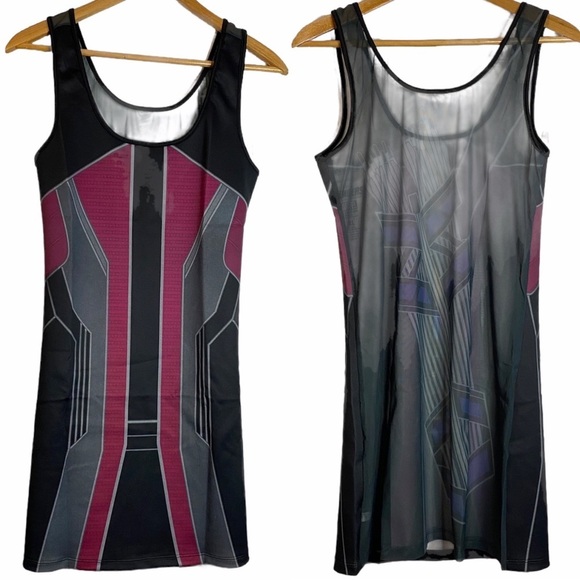 Marvel Hawkeye Bodycon Mesh Back Dress Cosplay Extra Large Superhero Fandom XL - Picture 1 of 9